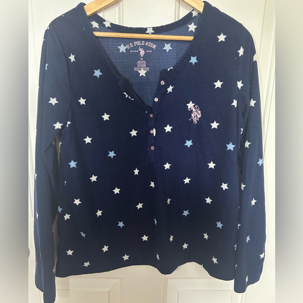U.S. Polo Assn. Navy Blue Star Pajama Top
